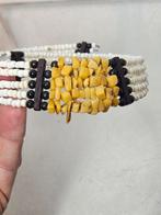 Vintage gemstone bead choker ketting halsketting boho Ibiza, Overige materialen, Gebruikt, Wit, Ophalen of Verzenden
