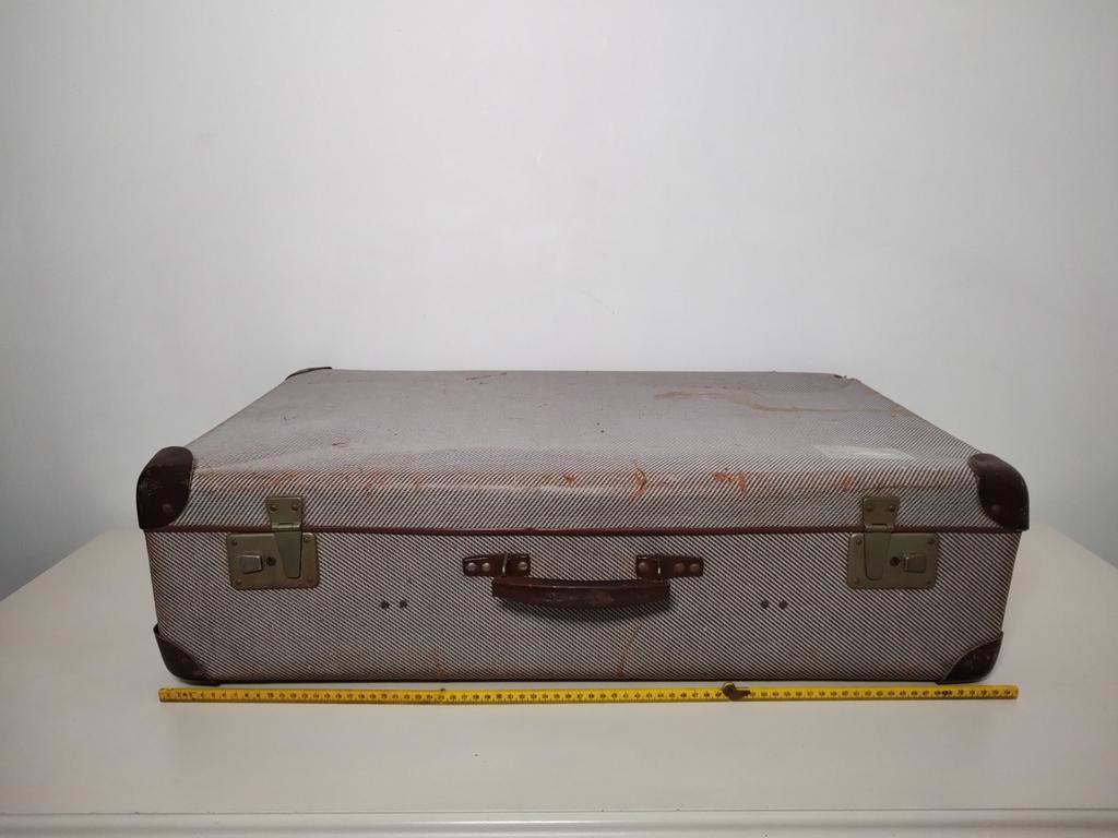 K556 VINTAGE jaren 50 koffer van geperst karton, Overige materialen, Gebruikt, 45 tot 55 cm, Onbekend