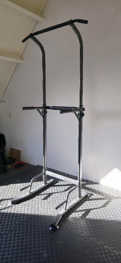 Krachtstation verstelbaar pullup bar, dip bar en pushup bars, Ophalen, Zo goed als nieuw, Buik, Oprekstang