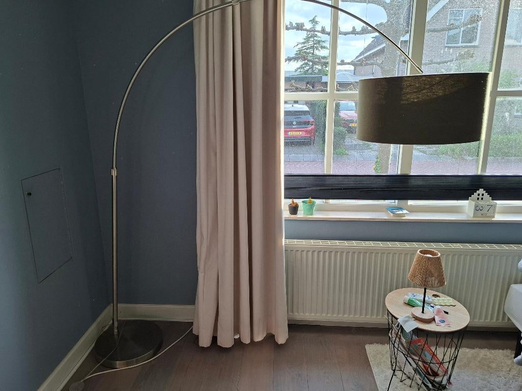 Lamp boog model groot met groene kap, Ophalen, Zo goed als nieuw, Stof, 150 tot 200 cm