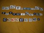 oud emaille huisnummer 67 ook 68 69 70 71 72 73 74 75 76 77, Ophalen of Verzenden