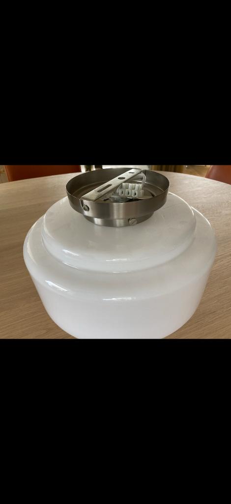 Art-deco plafondlamp ‘Trapkap’, Huis en Inrichting, Lampen | Hanglampen, Ophalen, Glas, Art-deco, Minder dan 50 cm