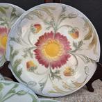 Antiek St Clement Barbotine Aardewerk Bord met Bloemdecor, Ophalen of Verzenden