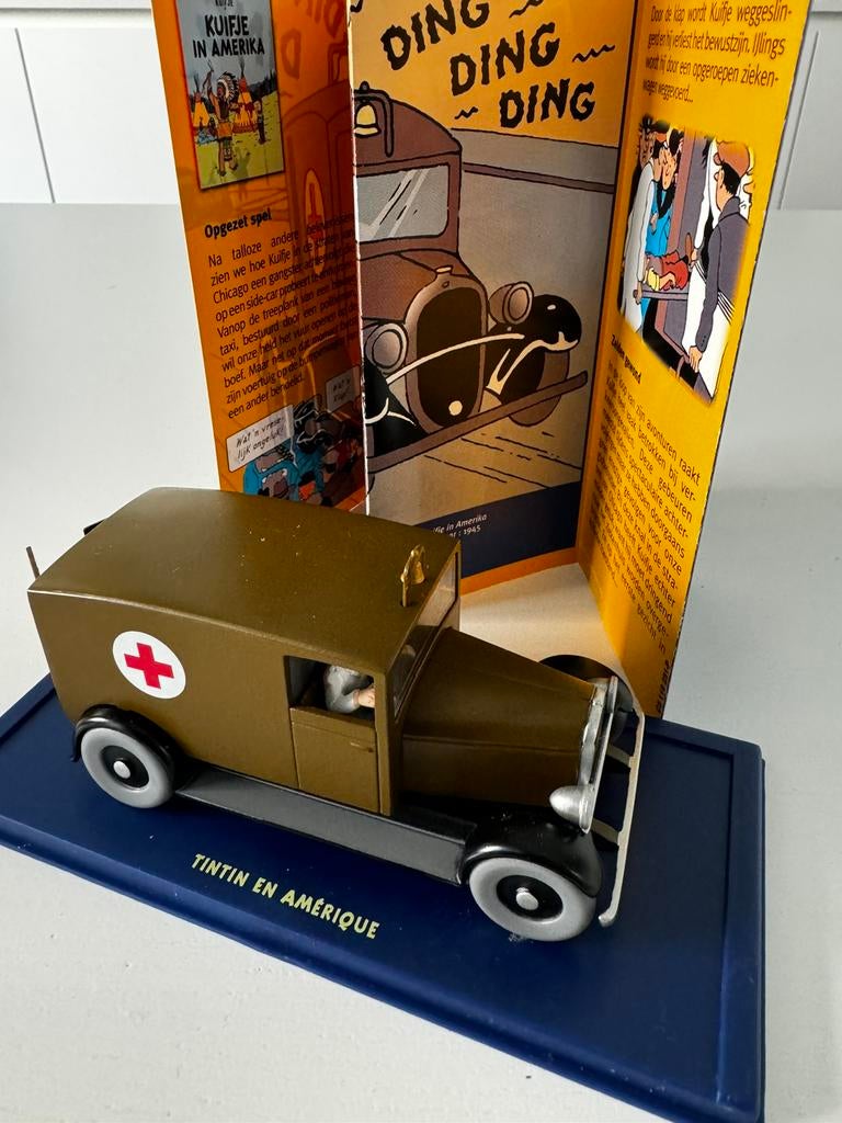 Kuifje auto 1:43 de ambulance chicago uit K in Amerika, Verzamelen, Ophalen of Verzenden, Kuifje, Zo goed als nieuw, Beeldje of Figuurtje