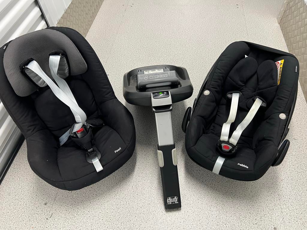 Maxi Cosi set: Pebble, Pearl en FamilyFix base, Kinderen en Baby's, Autostoeltjes, Ophalen, Gebruikt, 0 t/m 18 kg, Verstelbare rugleuning