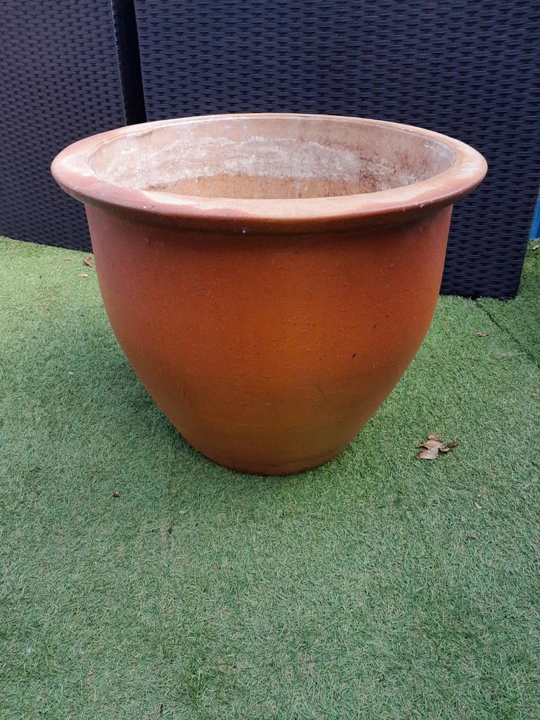 Grote aardewerk bloempot, Tuin en Terras, Bloempotten, Ophalen, Gebruikt, 40 cm of meer, Rond