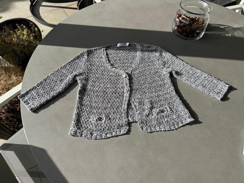 Zilvergrijs Elisa Cavaletti glittervestje, maat S/M, Verzenden, Zo goed als nieuw, Elisa Cavaletti, Maat 36 (S)