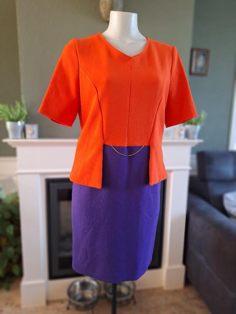 Caroline Biss schitterende oranje paarse jurk 38 M, Maat 38/40 (M), Verzenden, Oranje, Zo goed als nieuw