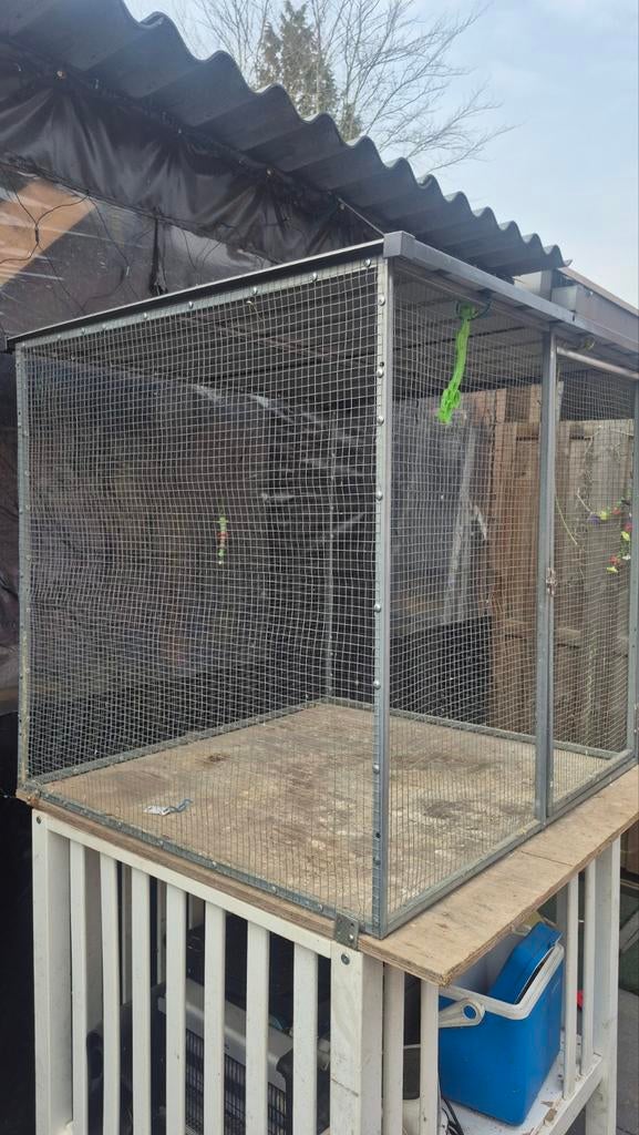 Vogelkooi, Ophalen, Zo goed als nieuw, Aluminium, Vogelkooi
