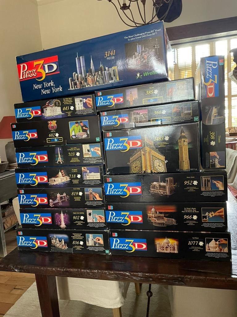 Verzameling 3D puzzels, prijzen zie omschrijving, Hobby en Vrije tijd, Denksport en Puzzels, Ophalen of Verzenden, Meer dan 1500 stukjes