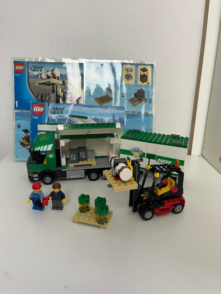Lego City 7733 vrachtwagen en vorkheftruck set, Compleet, City, Lego, Ophalen of Verzenden