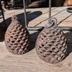 2 Nieuwe Esschert Design lantaarns dennenappel gietijzer, Staande lamp, Nieuw, Ophalen of Verzenden, Netvoeding