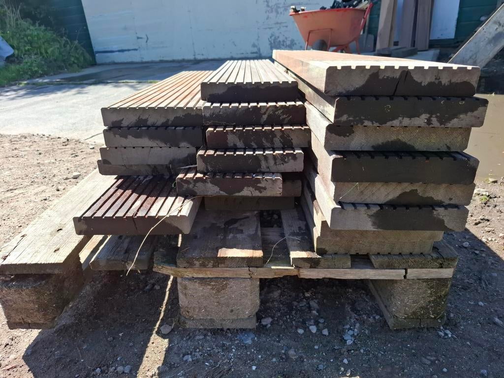 21 st hardhout vlonderplanken 100 cm bezorgen mogelijk, Ophalen, Nieuw, A, Hout