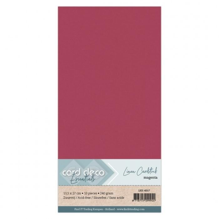 Card Deco linnenkarton vierkant 67 magenta 10 vel 240 grams, Overige merken, Papier of Karton, ., Nieuw