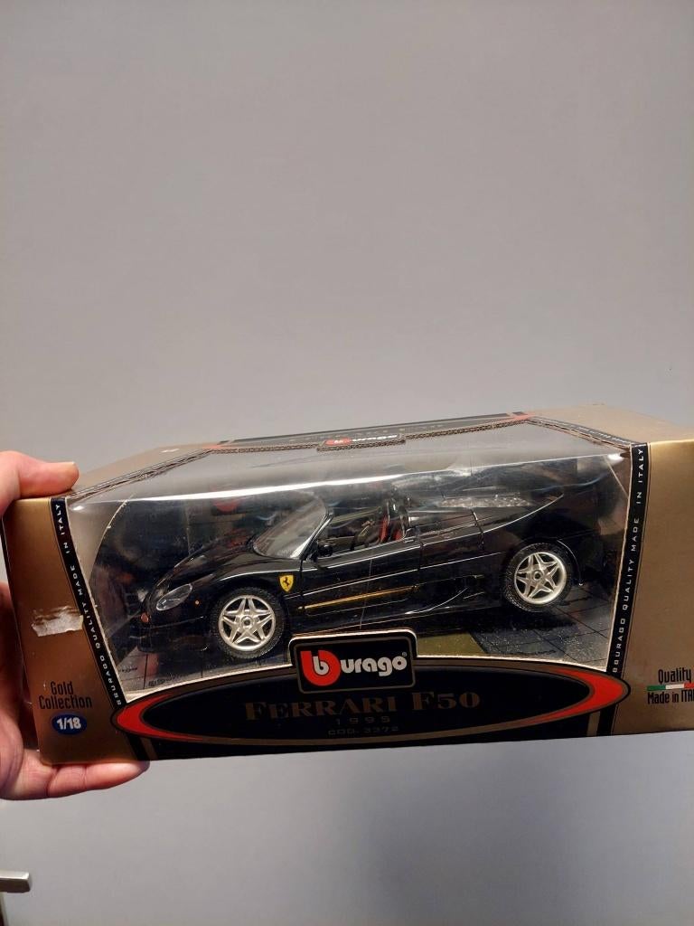 ferrari F50 zwart targa 1995 burago1/18 moet weg!, Eu, Auto, Eu, Nieuw