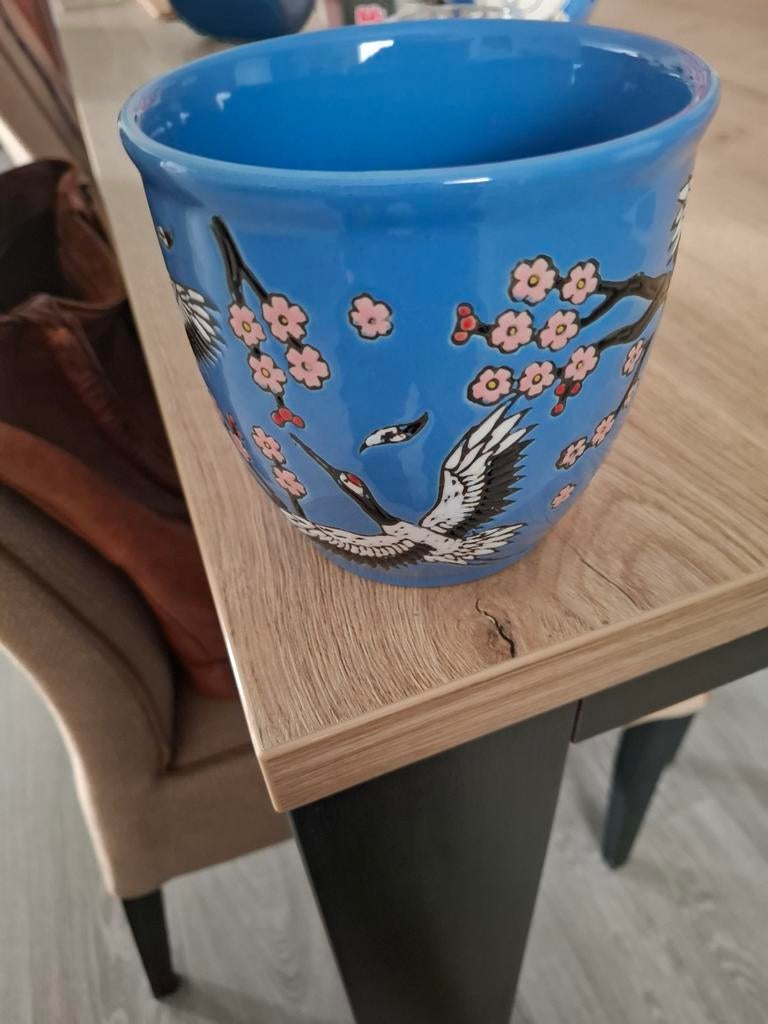 Leuke bloempot 12 cm hoog doorsnee 13cm, Ophalen, Rond, Nieuw, Aardewerk