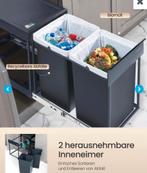 Uitschuifbare afvalemmer 2x20L voor keukenkast NIEUW IN DOOS, Kunststof, Nieuw, Ophalen of Verzenden, Minder dan 50 cm