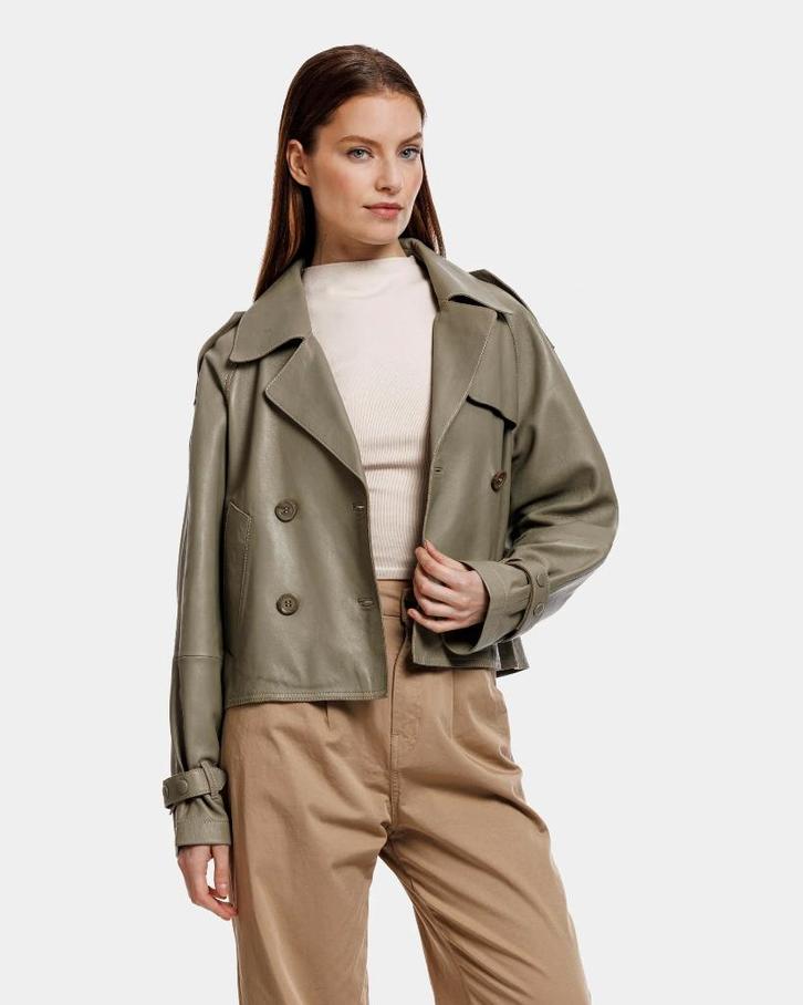 *NIEUW* ALTER EGO Leren Jasje Maat 34-36, Kleding | Dames, Jassen | Zomer, Nieuw, Maat 34 (XS) of kleiner, Groen, Verzenden