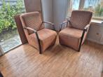 2 stoelen cognac kleur, Ophalen, Gebruikt, Minder dan 75 cm, Stof