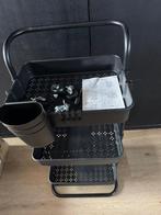 Zwarte trolley met 3 niveaus - Nieuwstaat, Ophalen of Verzenden, Zo goed als nieuw, Zwart, Metaal
