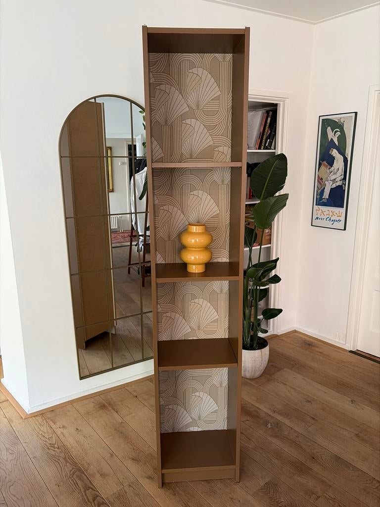 Unieke IKEA BILLY kast – stijlvol opgeknapt met luxe uitstra, Ophalen, Met plank(en), Minder dan 50 cm, 200 cm of meer