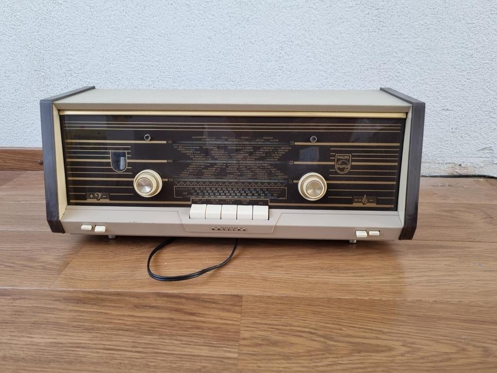 Vintage Philips buizenradio - Klassieke radio, Audio, Tv en Foto, Radio's, Ophalen, Gebruikt, Radio