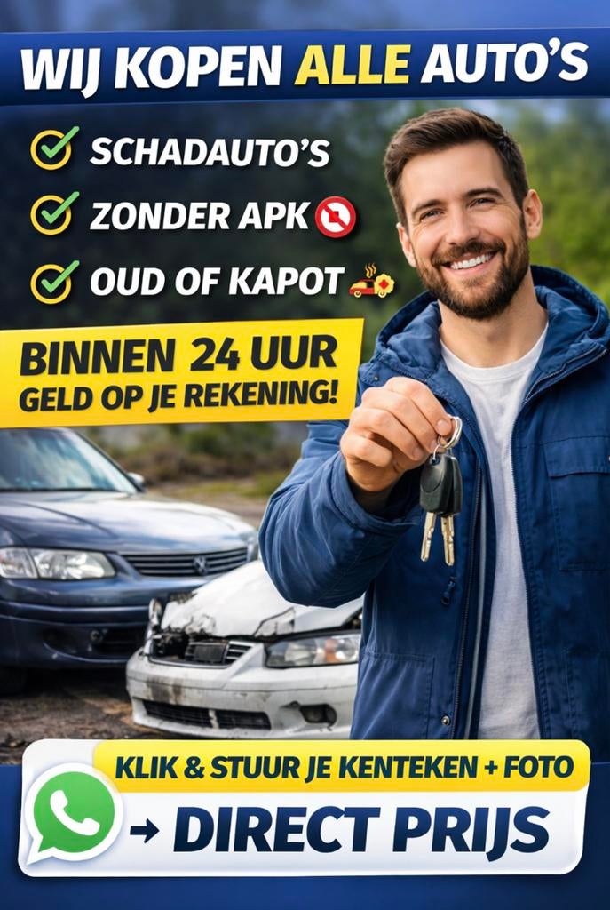 Wij kopen jouw auto direct - schade of sloop geen probleem, Ophalen of Verzenden