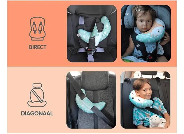 Brunoko hoofdsteun autogordel bevestiging nek kussen, Ophalen of Verzenden, Nieuw, Overige merken, Autogordel