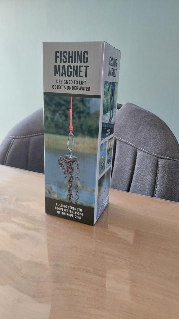 Vismagneet (150 kg) + 20 meter touw, NIEUW  in doos, Ophalen, Nieuw
