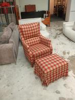 Ruitjes fauteuil met poef setprijs €50,-, ., Ophalen of Verzenden, Zo goed als nieuw, .