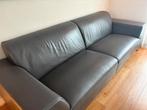 Antraciet leren 4zits-bank (InHouse), Huis en Inrichting, Banken | Bankstellen, Ophalen, 250 tot 300 cm, Gebruikt, Rechte bank
