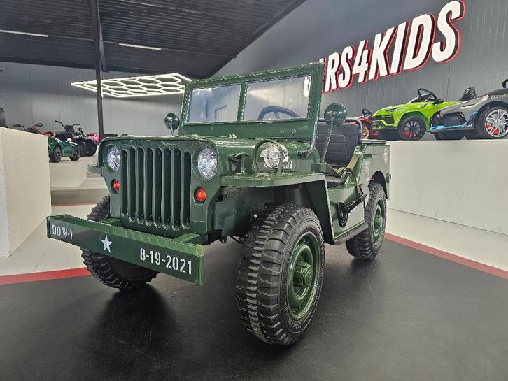 Willy Jeep - 3 persoons - 24 volt - leren zit - met RC, Kinderen en Baby's, Speelgoed | Speelgoedvoertuigen, Nieuw, Afstandsbediening