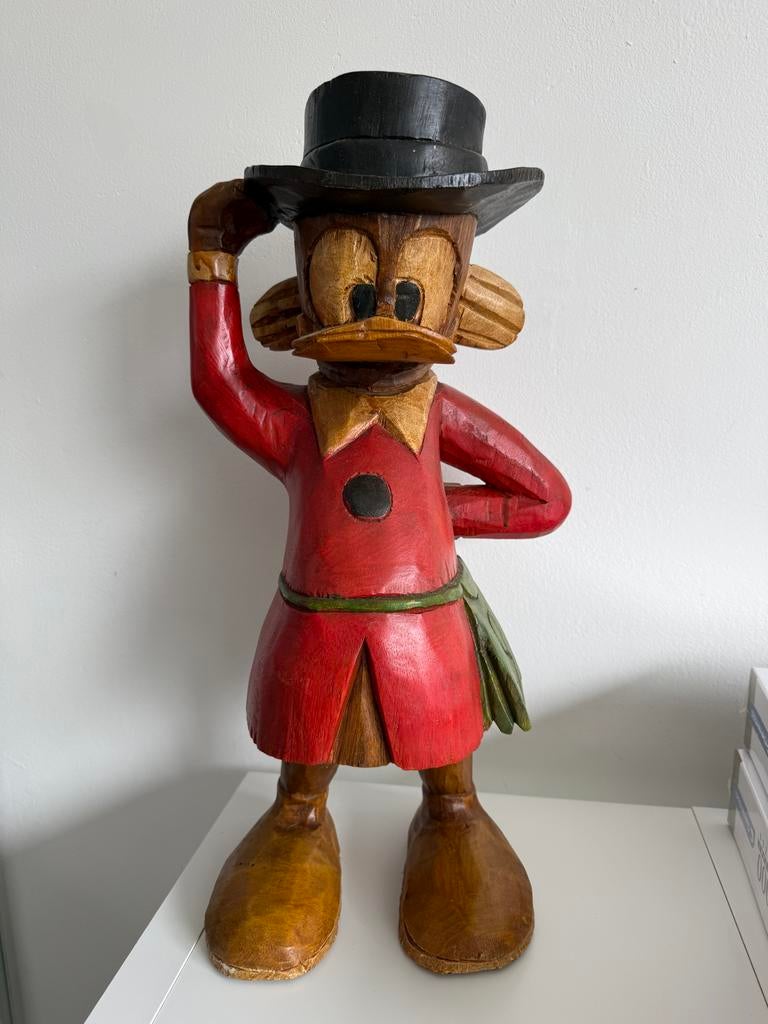 Dagobert Duck houten beeld - Disney figuur, Verzamelen, Ophalen, Gebruikt, Fantasy