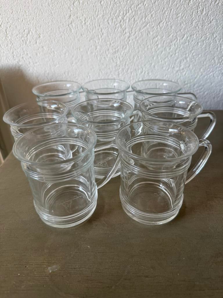 8 Jan de Bouvrie Pickwick theeglazen, Glas of Glazen, Ophalen of Verzenden, Overige stijlen, Glas