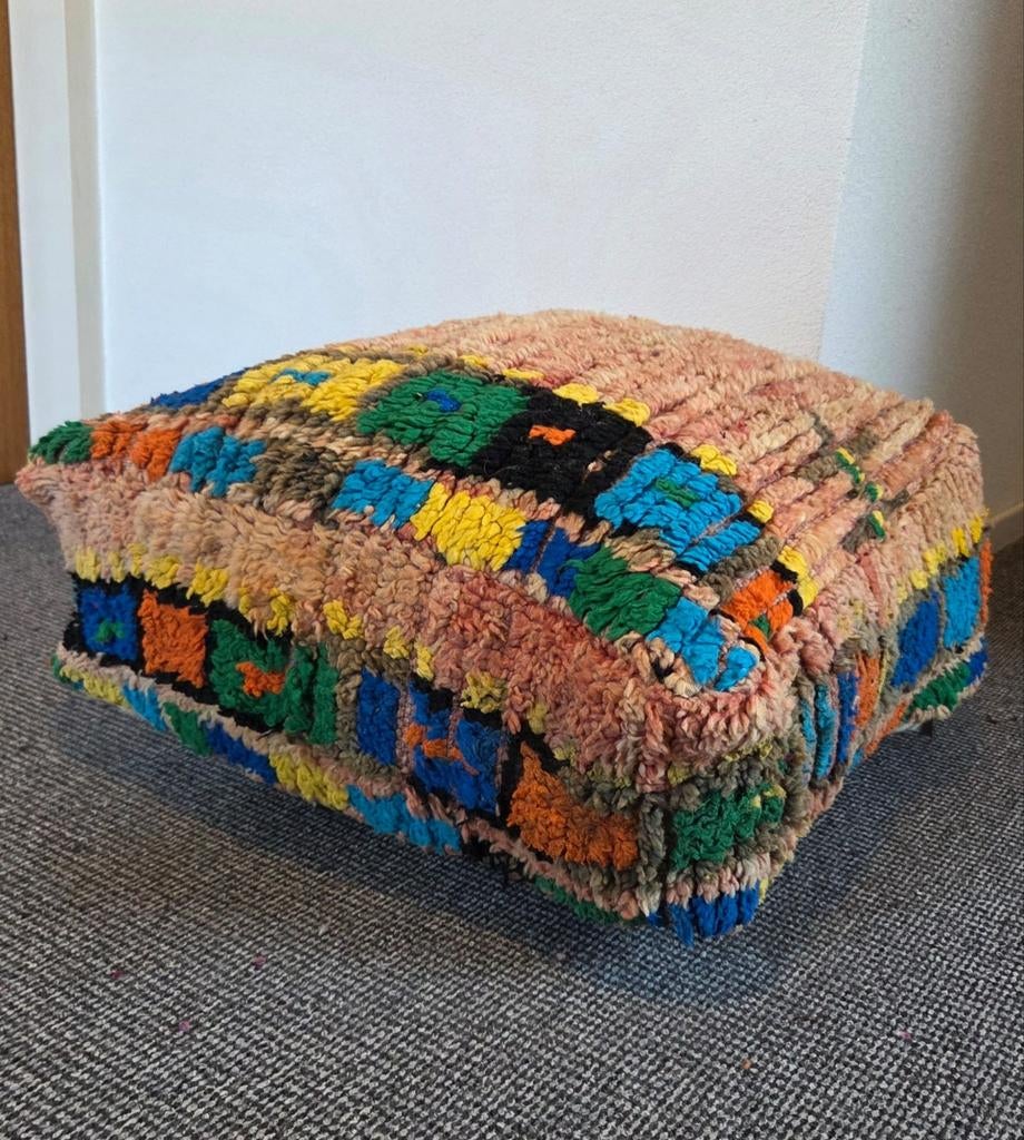 Uniek marokkaans zitkussen, speelse poef, Verzenden, 50 tot 75 cm, 50 tot 75 cm