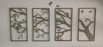 Schilderij bomen vogels / 4 luik / wanddecoratie, Minder dan 50 cm, Overige typen, Nieuw, Ophalen of Verzenden