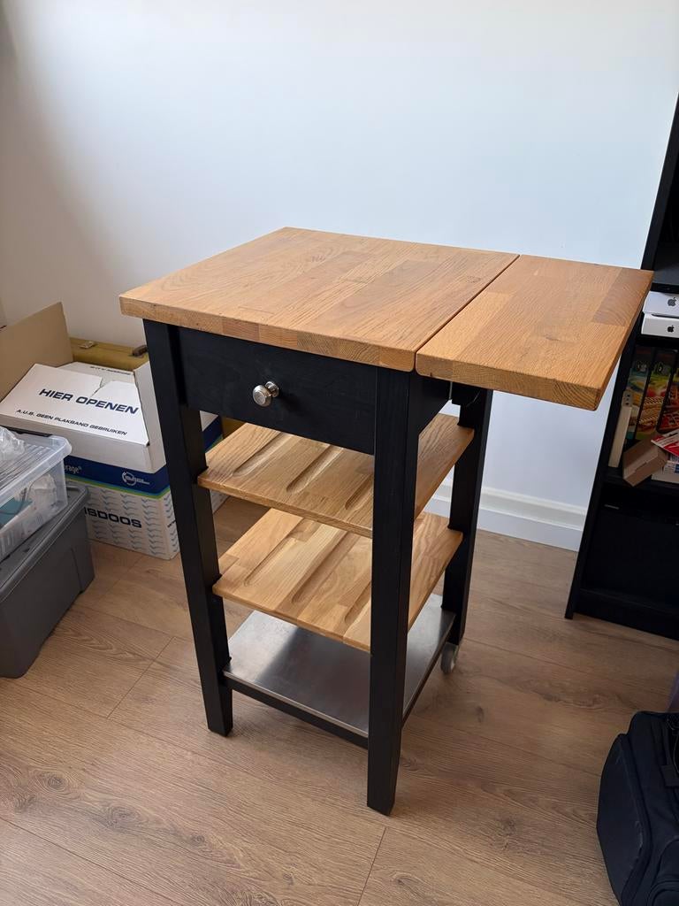 IKEA Stenstorp Keukentrolley - Zwart/Eikenhout, Ophalen, Gebruikt, Hout, IKEA