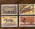 Zimbabwe 1992 postfris katachtigen serval leeuw, Ophalen of Verzenden, Zimbabwe, Postfris