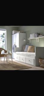 IKEA Hemnes bedbank met 3 lades en 2 z.g.a.n. matrassen, Huis en Inrichting, Slaapkamer | Bedden, Wit, Tweepersoons, Ophalen of Verzenden
