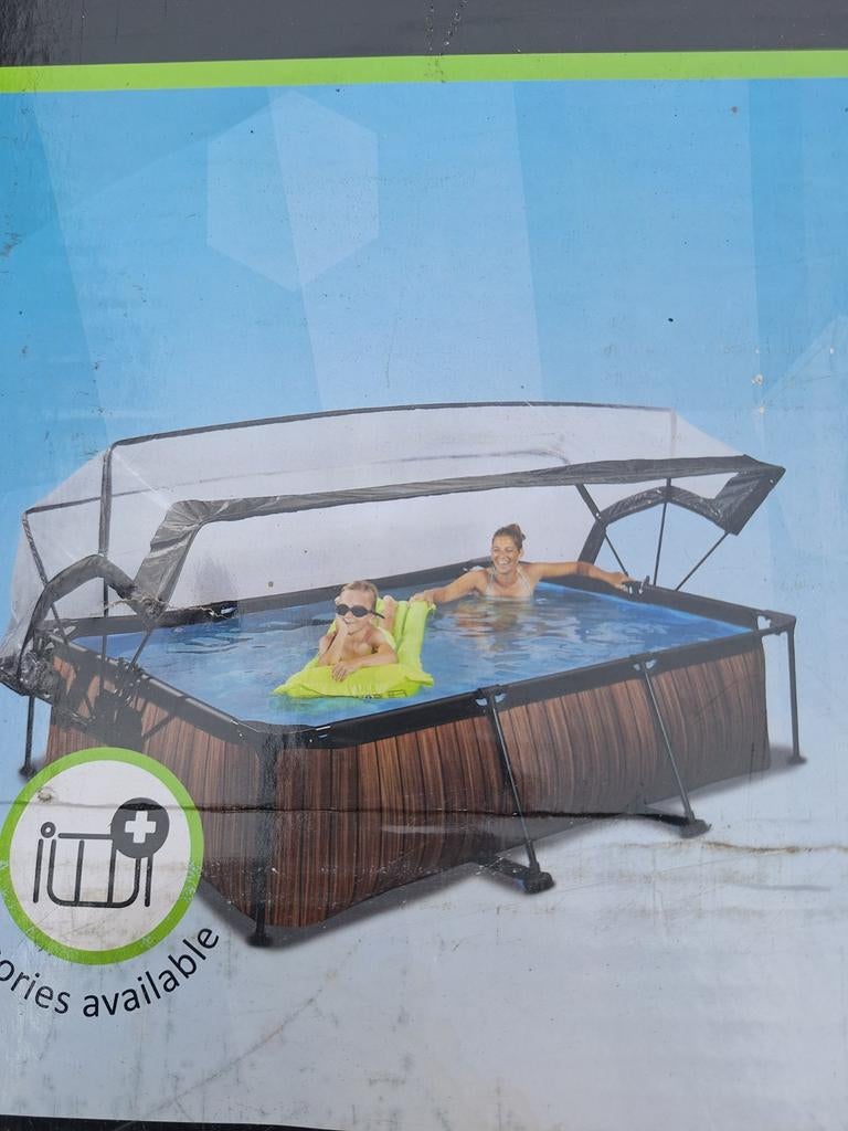 Zwembad met overkapping- 3x2x0.65m, Tuin en Terras, Zwembaden, Gebruikt, Opzetzwembad, Minder dan 80 cm, 200 tot 400 cm, Minder dan 200 cm