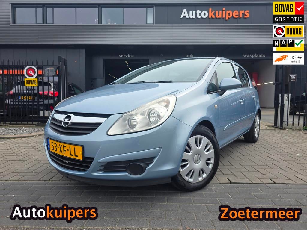 Opel Corsa 1.4-16V Enjoy | Met airco, navigatie en elektr. r, Voorwielaandrijving, Gebruikt, Zwart, 4 cilinders