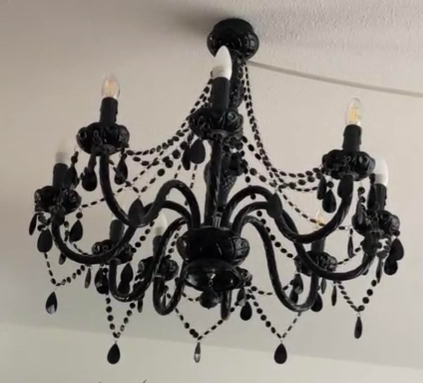 Zwarte kroonluchter, Ophalen of Verzenden, Zo goed als nieuw