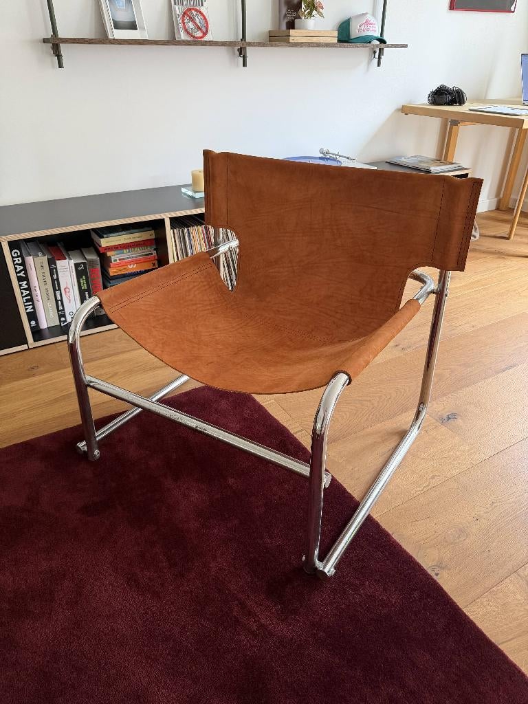 Vintage Rodney Kinsman Sling Chair, Huis en Inrichting, Stoelen, Gebruikt, Eén, Bruin, Ophalen