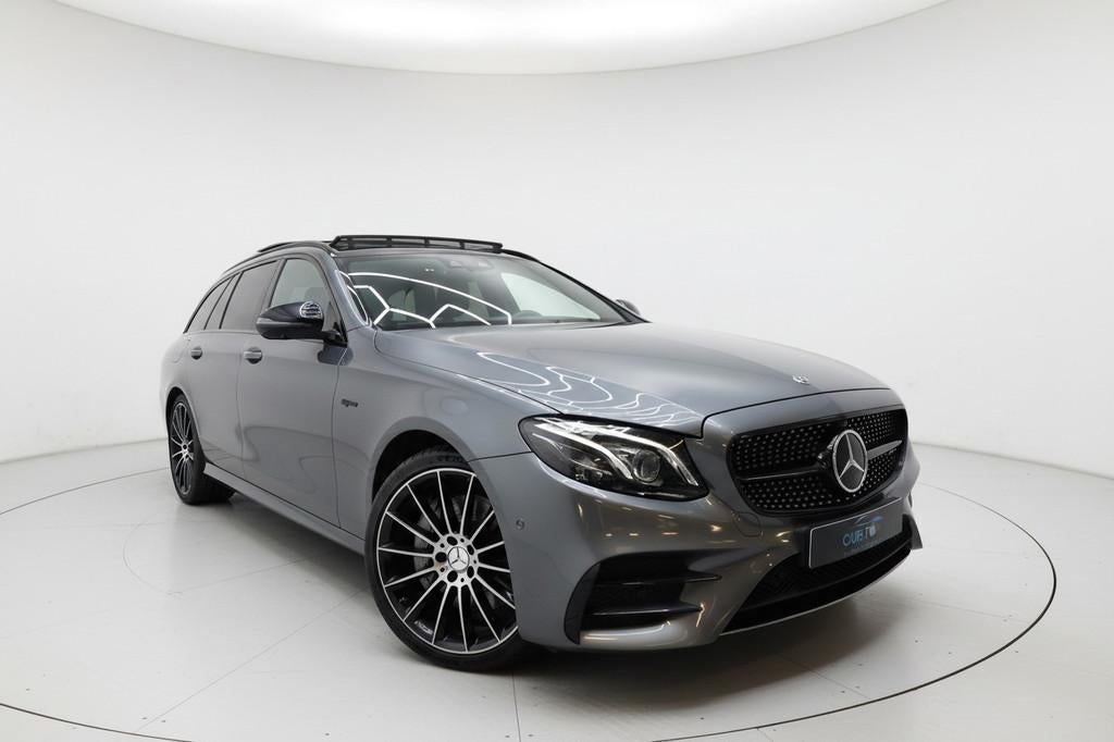 Mercedes-Benz E-klasse Estate AMG 43 4MATIC PANO WIDE BURM, Auto's, Mercedes-Benz, Automaat, Gebruikt, Euro 6, Leder en Stof