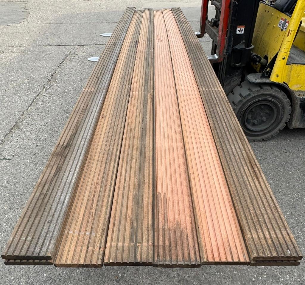 Hardhouten vlonderplanken Red Kapur 21x145 4.60m, Tuin en Terras, Ophalen, ., Nieuw, .