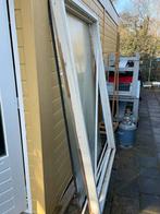 Hardhouten Raamkozijn met Glas, Gebruikt, Raamkozijn, 150 tot 225 cm, Inclusief glas