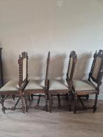 Set van 4 Franse Gothic Revival Eiken Eetkamerstoelen, Ophalen