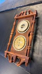 Antieke Barometer en Thermometer - Tissot Houten Weerstation, Ophalen, Gebruikt, Kringloop, Weerstation
