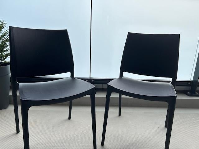 Zwarte Tuinstoelen - Maya siesta Exclusive, Tuin en Terras, Tuinstoelen, Ophalen, Zo goed als nieuw, Kunststof, Stapelbaar