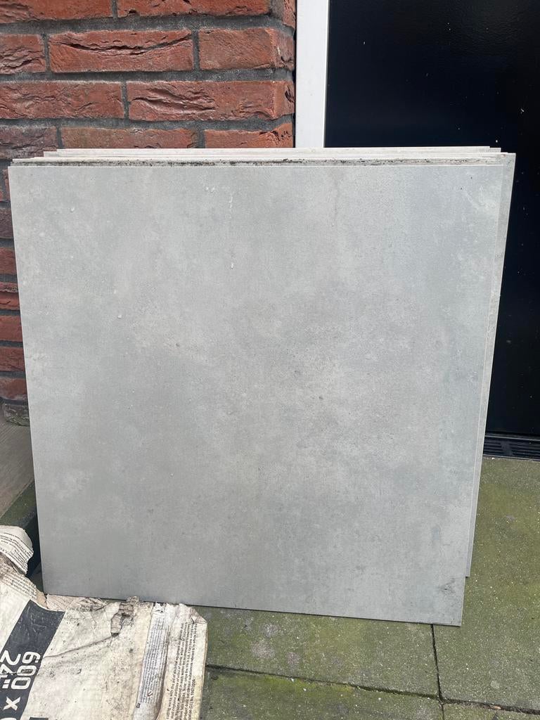 Restpartij vloertegels lichtgrijs 60x60 cm, Ophalen, 60 cm of meer, Keramiek, Nieuw